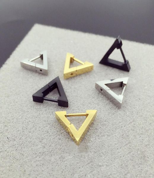 

fashion new hoop earring heart triangle stainless steel ear stud men women body piercing jewelry punk2277099, Golden;silver