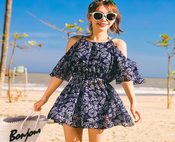 

women romantic flowing skirt split swimsuit beach bikini swimwear cover ups bathing suit summer bathing dress6911393