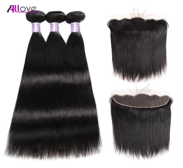 

allove water wave extensions straight kinky curly human hair bundles deep loose with 13x4 lace frontal closure for women all ages 7626450, Black