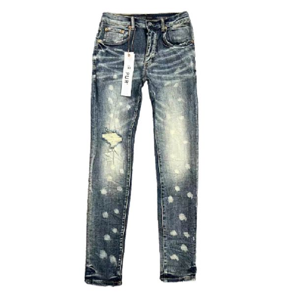 Designer Jeans Purple Pants Slim Fit Ripped Retro Casual Outdoor Sweatpants Fashion Jogger Pure Color Vintage Hole Size 29-38 311