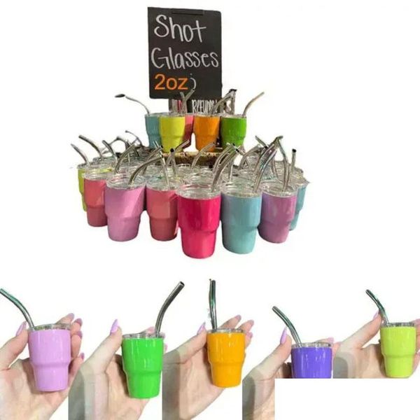 

tumblers 2oz metal mini sublimation tumbler s glass with st for whisky and espresso coffee in different colors diy wholesale drop deli dhbfu