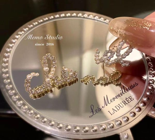 

fashion women designer stud earrings stamp luxury jewelry diamond letter earing 18k gold plated vintage european lover wedding par3203820, Golden;silver
