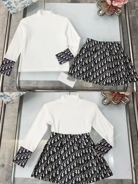 

kid girl flower dresses set 100-150cm white color autumn patchwork style fashion designer boutique clothes cotton materials wholesale 2023, Red;yellow