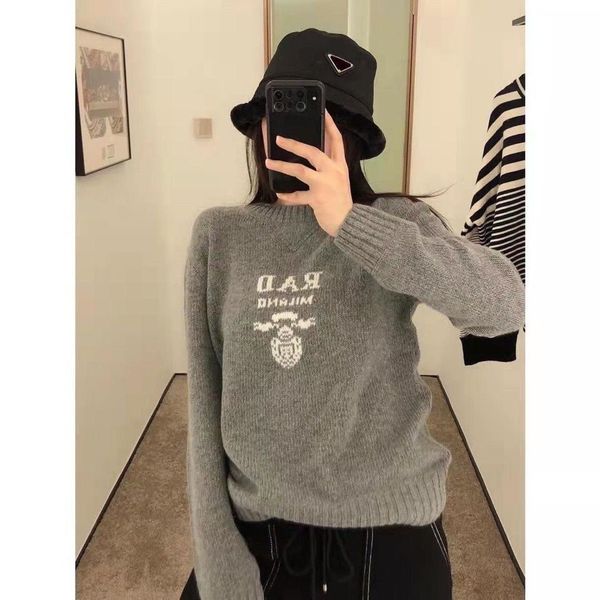 

designer new women's sweater embroidered knitted sweater cardigan women's spring and autumn clothes outside a coat with long sleev, White;black