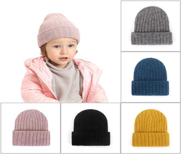 

baby knit crochet beanie hat winter warm caps outdoor cotton child headwear6316242, Yellow