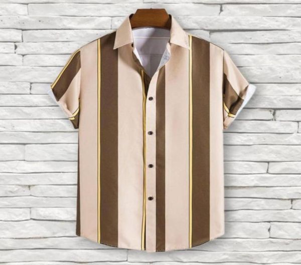 

men039s casual shirts men shirt stripe print contrast color short sleeve turndown collar formal daily garment2830319, White;black