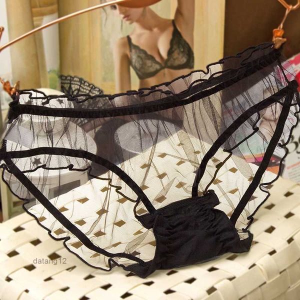 

3pcs gauze lace panties transparent candy colors panty thong cotton briefs underwear knickers bikini thin comfort no trace erotic lingerie g, Black;pink