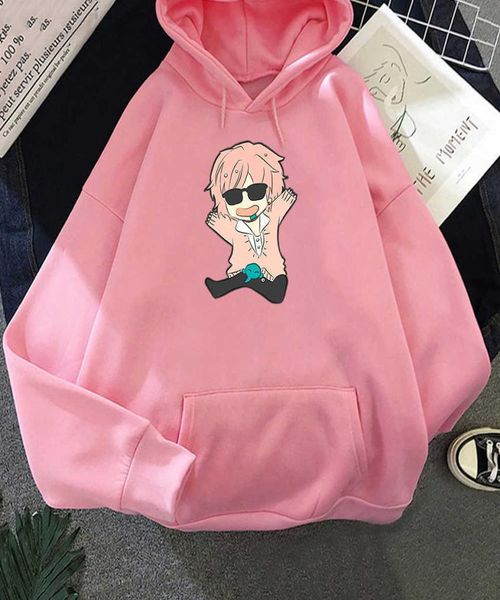 

anime yarichin club kawaii ayato yuri hooded sweatshirt men women harajuku cartoon cute pink graphic casual loose hoodies g108022463, Black