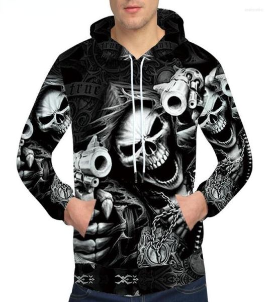 

men039s hoodies somepet brand skull sweatshirts men street hoodie print rock 3d long sleeve funny casual sexy2022764, Black