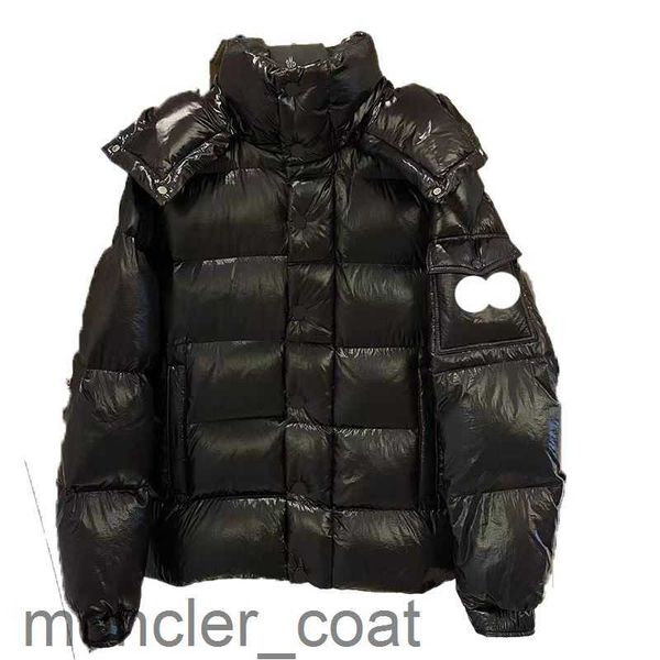 

designer mens down parkas embroidered badge double men stand collar removable hat classic bread jacket couple winter thickened warm loose co, Black