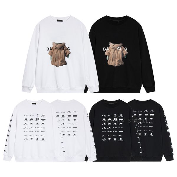 

23ss mens hoodies sweatshirts designer loose pullover letter womens high street hoodie sweatshirt fashion brand t-shirt clothes size m-xxl, Black