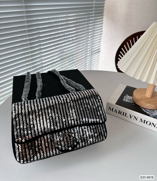 

designer crossbody shoulder chain bag sequin decoration luxurys designer handbags new fashion womens purses classic flap lady clutch messeng