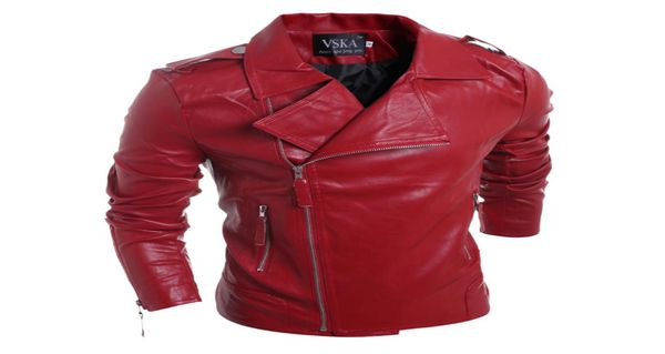 

whole mens motorcycle suede jacket solid style red black white faux leather jackets men korean slim fit male brand punk man c5941660, Black;brown