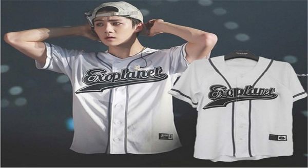 

exo planet 3 exordium tshirt in seoul kpop button down tshirt baekhyun summer fashion korean fans tees 2103319813568, White