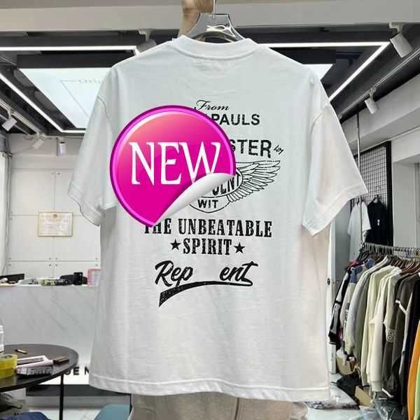 

2023 summer new mens women designers reprreesent t shirt loose popular in the uk fashion brands cotton graphic printing tees clothes tshirt, White;black
