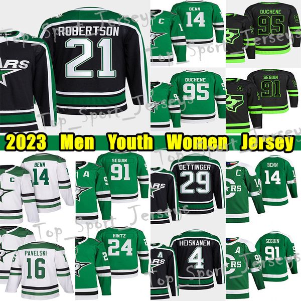 

#21 jason robertson reverse retro hockey jersey #29 jake oettinger jamie benn tyler seguin miro heiskanen joe pavelski roope hintz esa linde, Black;red