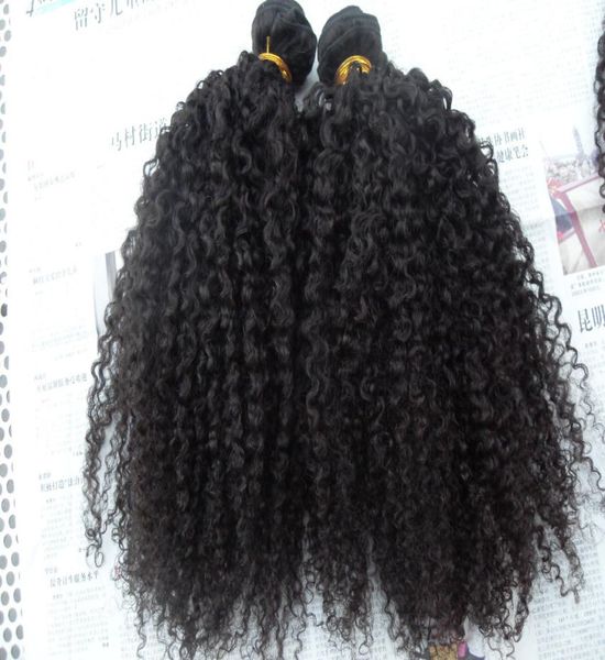 

brazilian curly hair weft hair extensions unprocessed curly natural black color human extensions can be dyed7819420, Black;brown