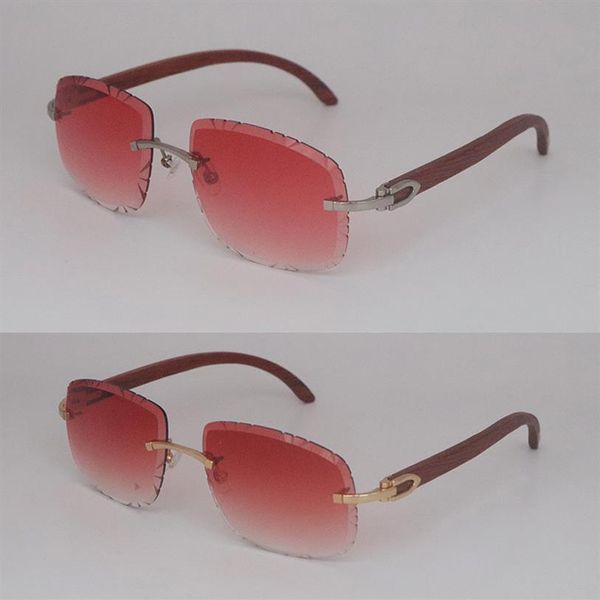 

rimless wood sunglasses t8200762 carved lens vintage women trimming lens c decoration manufacturers whole designer238n, White;black