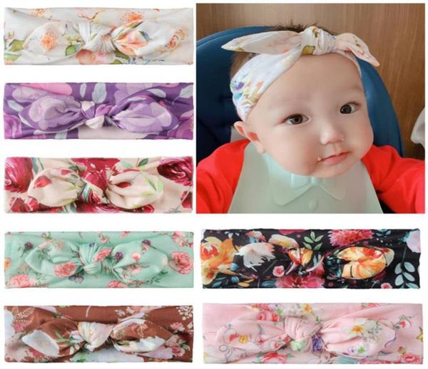 

baby headbands rabbit ear hairbands knot kids turbans printed newborn headwrap baby headdress hair accessories 7 designs dw54887761662, Slivery;white