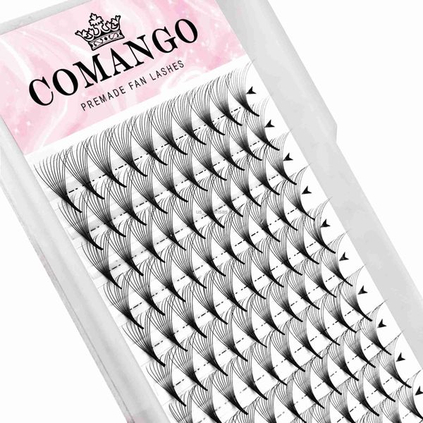 

false eyelashes comango 8d/10d/12d/14d narrow sharp stem premade eyelash fans extension thin pointy base russian volume fans eyelash supplie