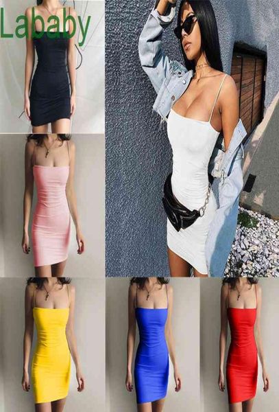 

women dress designer slim solid color sleeveless vest sling tight dresses hip skirt2010326, Black;gray