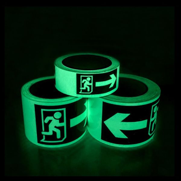 

pet luminous stickers warnings fire safety export landmark logo self-adhesive tape