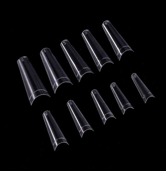 

no bad smell pcsbag sizes ballerina false nail tips coffin fake nails french half tips cover clear natural flat shape false na1081993, Red;gold