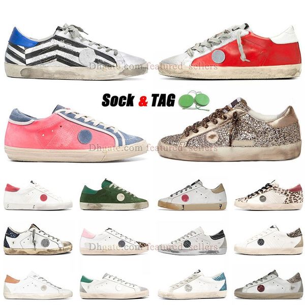 

2023 new golden baskets for mens womens casual shoes hi stars super suede leopard pink red green grey gold goode dirty shoe speaker star sab, Black