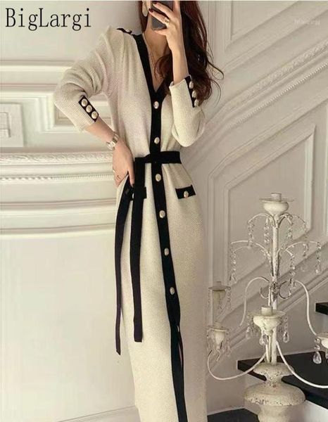 

women039s jackets spring autumn women vneck korean knitted long cardigan sweater woman casual kardigans jumpers ladies arrival7134802, Black;brown