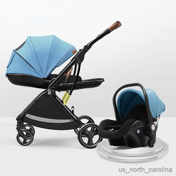

strollers# 3in1 baby stroller can sit lie down lightweight foldable stroller with car seat high landscape detachable car carrying basket r23