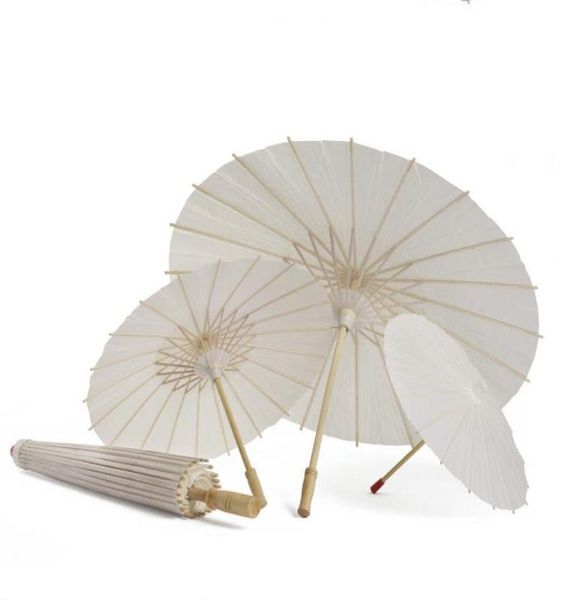 

60pcs bridal wedding parasols white paper umbrellas beauty items chinese mini craft umbrella diameter 60cm sn1779916192