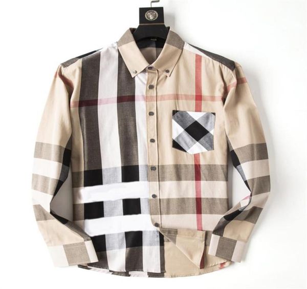 

luxurys designers dress shirt menswear fashion society black men solid color business casual mens long sleeve m3xl322733379, White;black