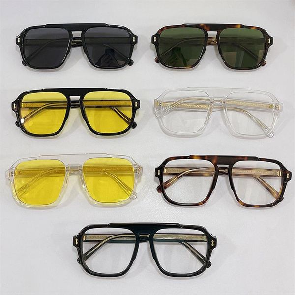 

21ss summer new sunglasses 01266s star same style fashion plate square transparent frame optical yellow lens designer sun glasses 268q, White;black