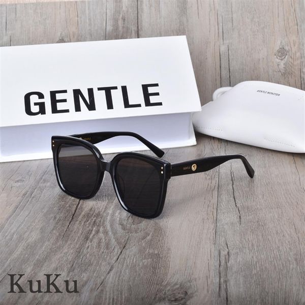 

2020 new fashion korea brand sunglasses polarized uv400 same style jennie gentle kuku sunglasses women men with brand case257k, White;black