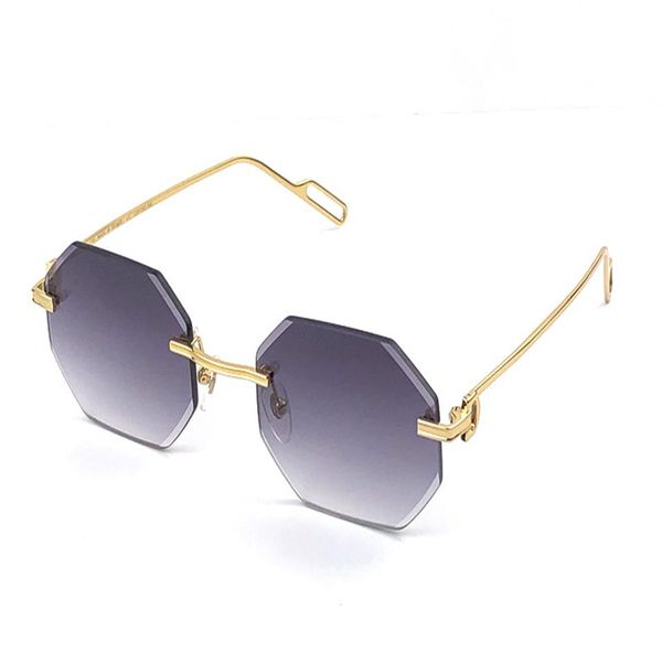 

men sunglasses vintage piccadilly irregular rimless diamond cut lens retro avant-garde uv400 light color decoration summer shape 0238s, White;black