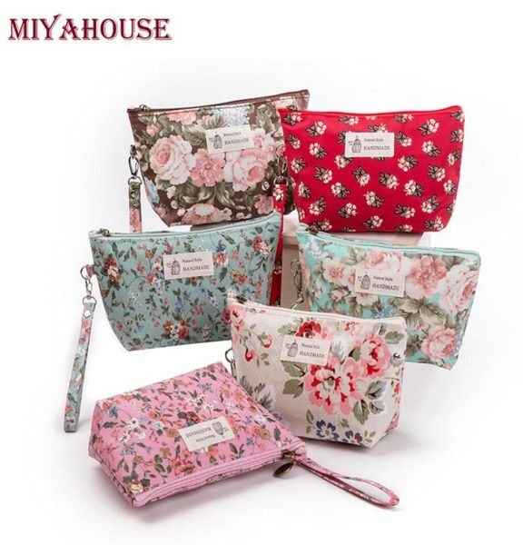

miyahouse female makeup bags vintage floral cosmetics pouches for travel ladies pouch women portable zipper make up storage bag4667705