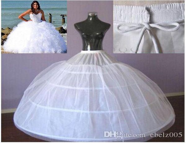 

4 hoops ball gown petticoat for the bride wedding dress large tutu petticoats maxi plus size underskirt highquality9194375, White