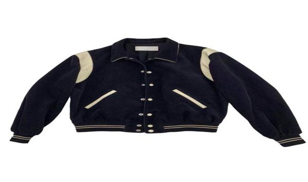 

new jacket men and women rib sleeve cotton open stitch patchwork casual crisscross baseball uniform collar coat star autumn and w6535920, Black;brown