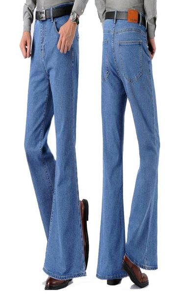 

jeans men winter new fashion retro big men loose denim flared pants blue thick trousers7158785