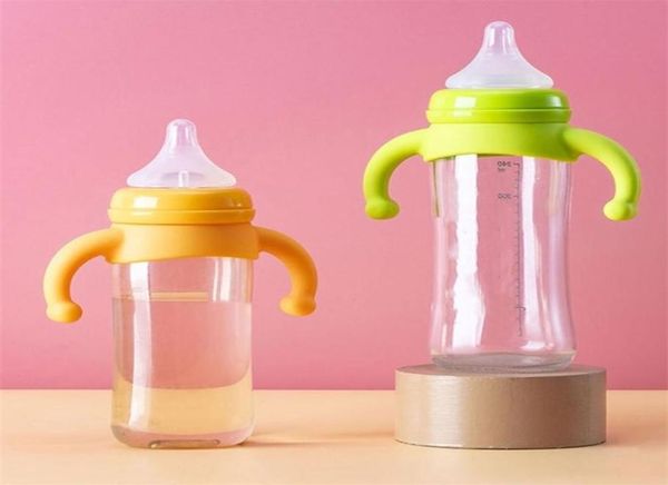 

baby bottle handle silicone wide mouth compatible with pigeon baby bottle born infant toddler drinking milk replacement part 220705734269