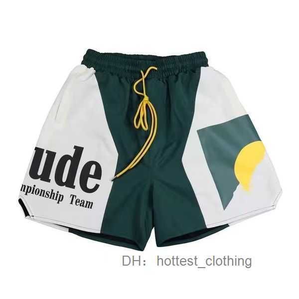 

rhude short rhude mens short beach mesh street sweatpants basketball men limited swim knee length hip hop high sports training elastic waist, White;black