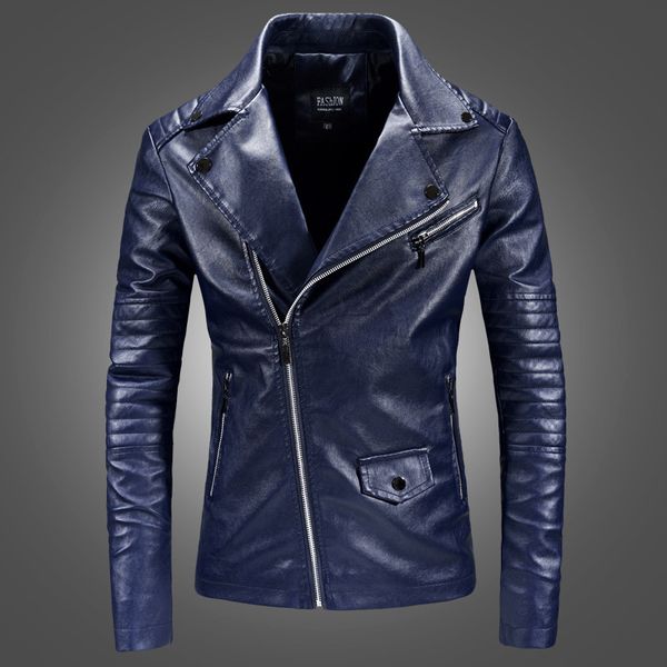 

men's jackets men slim blue motorcycle leather velvet jackets punk style autumn mens oblique zipper leather suede coats 230816, Black;brown