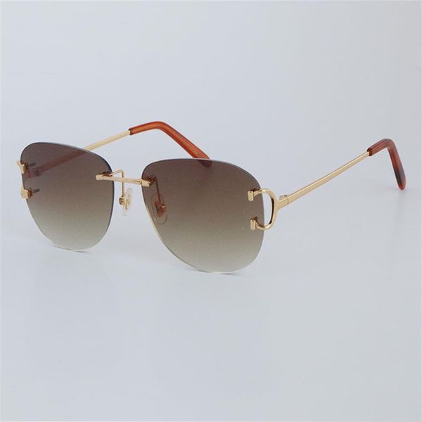 

whole selling uv400 protection 4193828 rimless sunglasses fashion men woman sport glasses outdoors driving gold metal frame ey302n, White;black