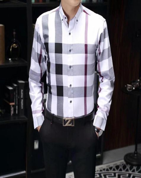 

men039s dress shirts designers menswear fashion society red check men solid color business casual long sleeve m3xl 0052306783, White;black
