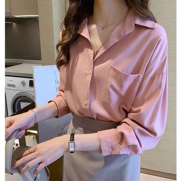 

womens blouse autumn korean shirts style loose design sense small color long sleeve white bottomless shirt