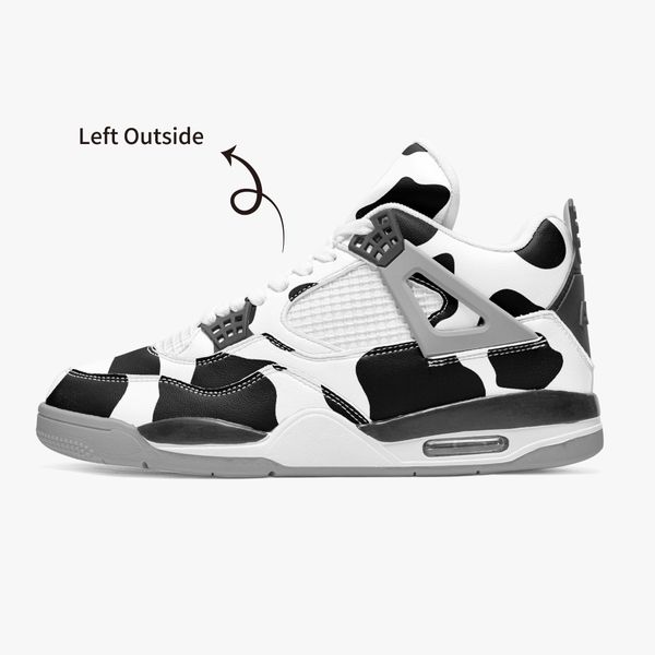 

diy custom basketball shoes mens and womens gorgeous black and white spots trainers outdoor sports 36-46