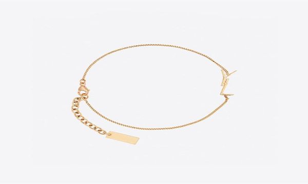 

luxurys charm bracelets desingers sterling classic etter retro bamboo bracelet color matching chain couple necklace men and women1663144, Golden;silver