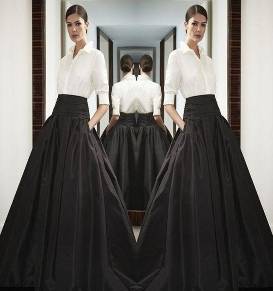 

high waist black long satin skirts wide waistband floor length bust skirts custom made maxi skirt spring summer party5211441