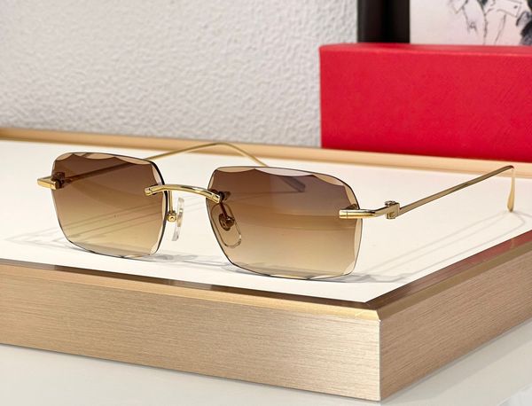 

fashion designer 00701 mens women sunglasses unique burnish design metal rimless square shape glasses summer simple business style anti-ultr, White;black