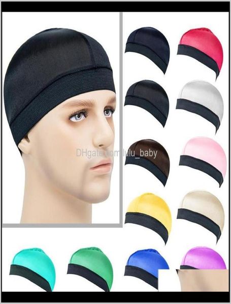 

dome wave cap silk bonnet satin elastic breathable turban hat hair headwear bonnets hats fedoras beanie 10pcs hgjnx wig caps9410164, Black;brown